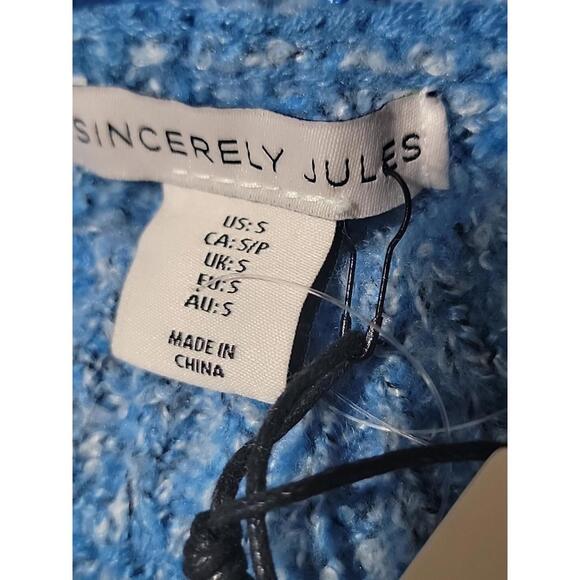Sincerely Jules Size S Womens NWT Blue Knit Cozy Long Sleeve Sweater NWT #W1 - Picture 9 of 11